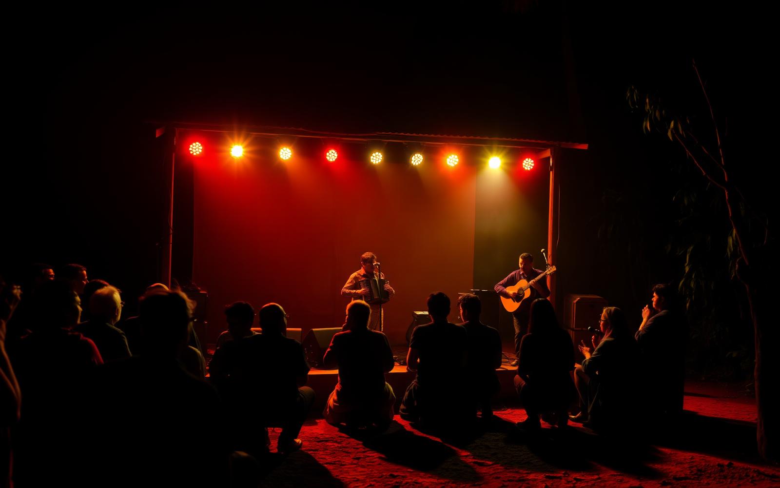 Músicos misioneros tocando en vivo en una peña